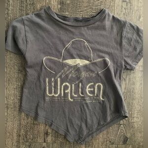 Morgan Wallen charcoal bandana crop style cotton tee